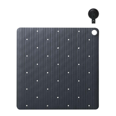 Sealskin Ribb Tapis de douche - 55x55cm - Antidérapant - inclus - crochet noir - Anthracite