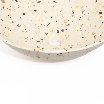 Adema Waskom 42x42x12cm - rond - terrazzo crème TWEEDEKANS