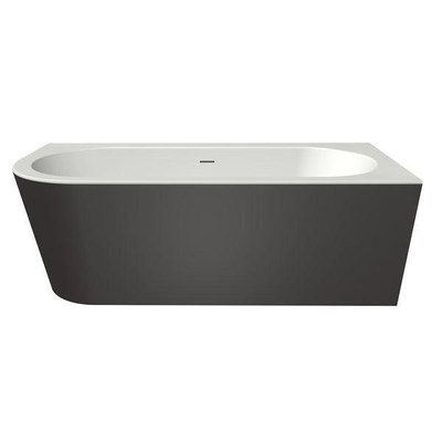 Xenz charley xs baignoire d'angle, droite 165x75 bicolor edelweiss/anthracite avec fente. lavabo chromé