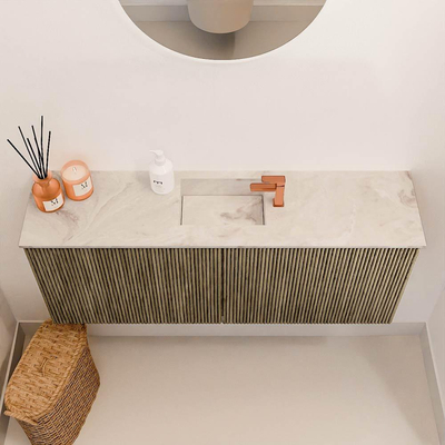 Mondiaz JOYA-DLUX 100cm toiletmeubel - kleur Dusk - Wastafel FAYE positie Midden 1 kraangat kleur Frappe.