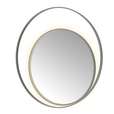 Hotbath &MORE Spiegel Round2 - 120x120cm - direct en indirect LED - spiegelverwarming - dimbaar - met afstandsbediening - PVD - geborsteld gunmetal antraciet