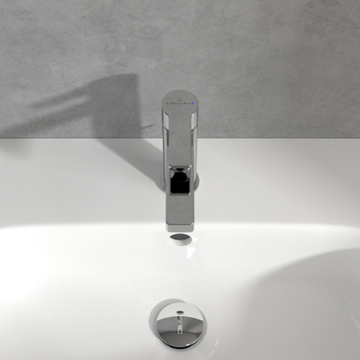Villeroy & Boch Architectura 1 greeps wastafelkraan - met waste - hoogglans chroom