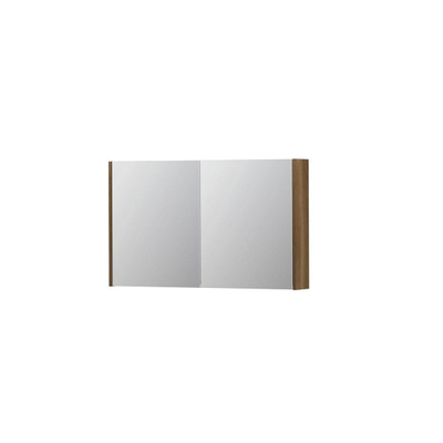 INK SPK1 armoire de toilette – 100 x 60 x 14 cm – 2 portes, portes-miroir double face – Chêne massif mat