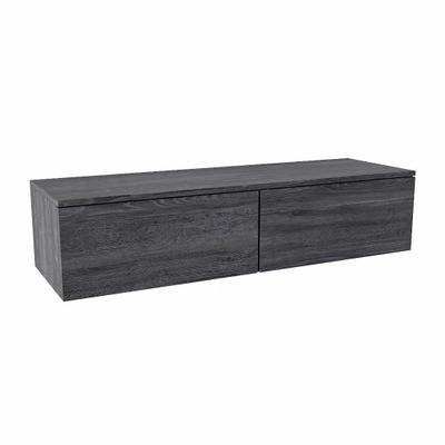 MODULE SMALL sous lavabo MONDIAZ ALAN - 130x41x30cm - 2 tiroirs - push to open - MDF - Anthracite mat