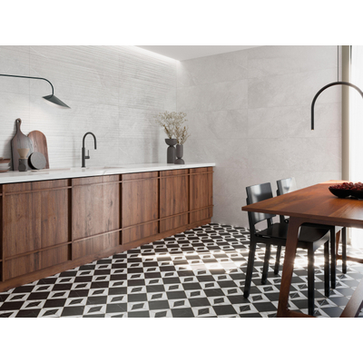 SAMPLE Terravito Rovella wand- en vloertegel - 40x120cm - gerectificeerd - Natuursteen look - White mat (wit)