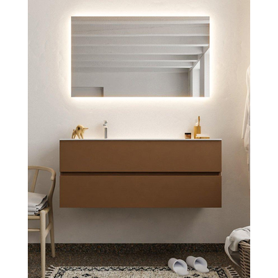 Mondiaz VICA ensemble de meuble de salle de bain - 120cm - meuble sous-vasque reposant - 2 tiroirs - lavabo moon gauche - 1 trou de robinet - version XL 60cm de haut