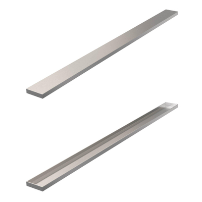 Brauer Grille d'insertion pour carrelage - 90x7x6.8cm - rebord de sol - réversible - Inox