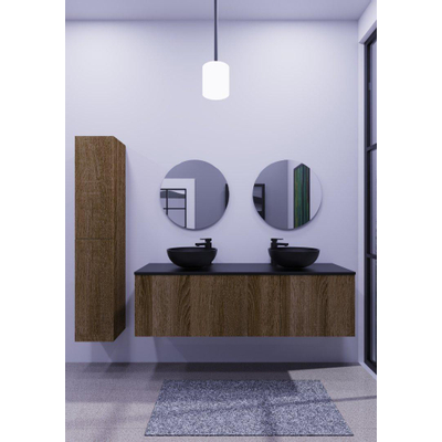 Arcqua Ridge Meuble bas - 80x45.5x45cm - 1 tiroir - push to open - mdf plaqué - chêne café