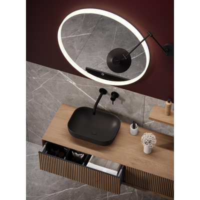 Looox sink collection opzet waskom rechthoekig 45x32,5cm matt black