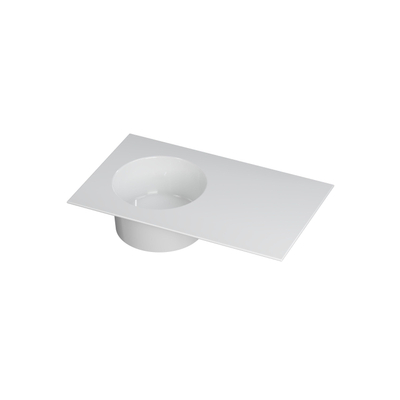 Ink Ufo lavabo porcelaine rond ls sans trou pour robinet 80x18x48cm blanc brillant