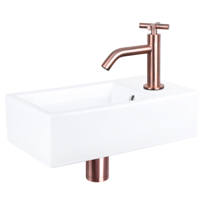 Differnz Hura Lavabo compact - 40x22x11,5cm - céramique - blanc