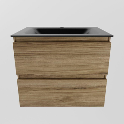 Mondiaz AIVY Ensemble de meuble - 60x45x50cm - 1 trou de robinet - 1 vasque Urban Solid surface - Centre - 2 tiroirs - avec armoire de toilette - Melamine Chai