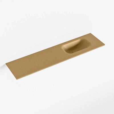 Mondiaz EDEN Lavabo - 90x23x0.9cm - vasque droite - sans trous de robinet - pour meuble de WC - Solid surface - Oro