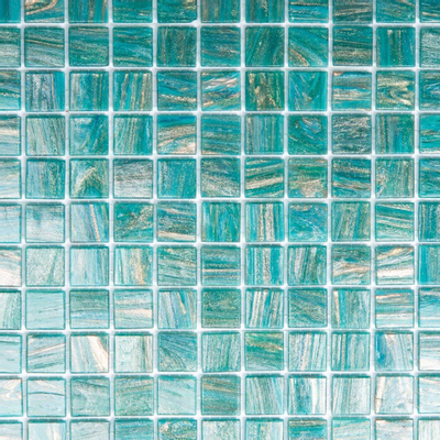 La Mosaic Factory Amsterdam carreau mosaïque - 32,2x32,2cm - carrelage mural et de sol - Carré - Verre Turquoise brillant