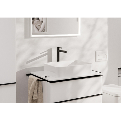 Hansgrohe Finoris wastafelkraan - model 260 - coolstart - brushed black chrome (zwart)