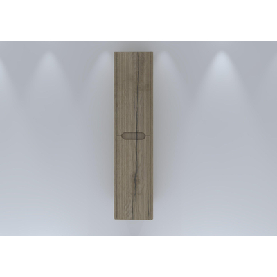 H&R badmeubelen Juice Hoge Kast - 40x35x170cm - met ronde hoeken - 3D-front - 2 deuren - rechtsdraaiend - french oak