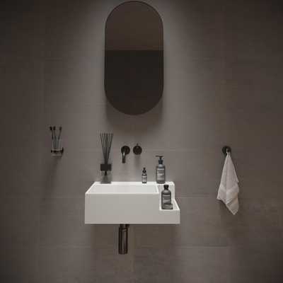 Ideavit SolidDual Wastafel 50x36x15,5cm 0 kraangaten 1 wasbak Solid Surface wit mat