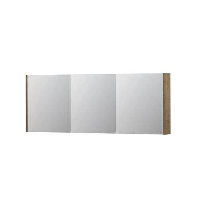 INK SPK1 armoire de toilette – 160 x 60 x 14 cm – 3 portes, portes-miroir double face – Chêne Naturel mat