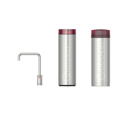 Quooker Nordic Square kokendwaterkraan - draaibare uitloop - PRO3 incl. Cube reservoir - Warm / kokend / bruisend / gefilterd water - RVS