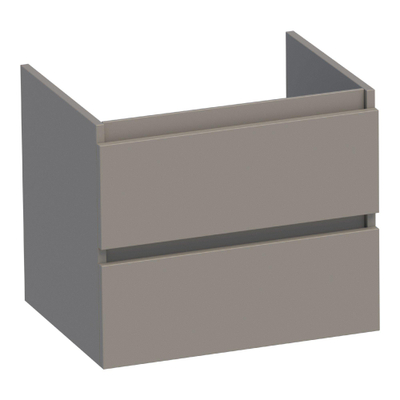 BRAUER Joy meuble sous-lavabo 60 2 tiroirs softclose - sans poignée - 1 découpe pour siphon - taupe mat