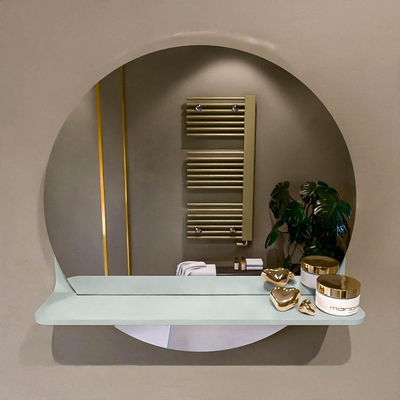 Mondiaz SPOT Miroir de salle de bains - rond 50cm - tablette de miroir - couleur Greey