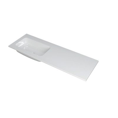 Ink faktor lavabo 140x1.5x45cm 0 trous pour robinet 1 évier polystone blanc brillant