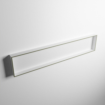 Mondiaz Easy nis 29.5x149.5x8cm voor Inbouw/opbouw 1 open vak Solid surface Talc/Army