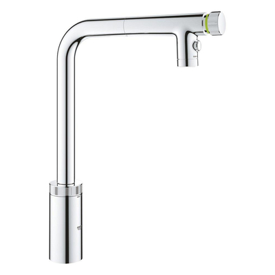 Grohe Minta smartcontrol keukenkraan L-uitloop uittrekbare dual spray chroom