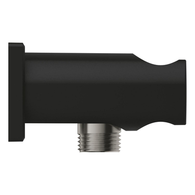 GROHE Rainshower wandaansluitbocht - vierkant - met houder - phantom black (zwart)