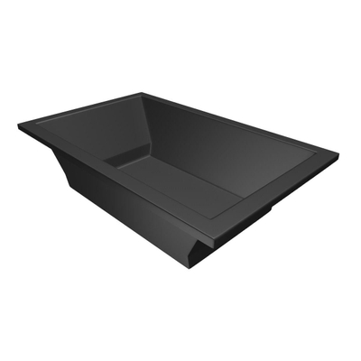 Xenz Society ligbad - 190x120cm - met overloop - zonder afvoer - Acryl Ebony mat