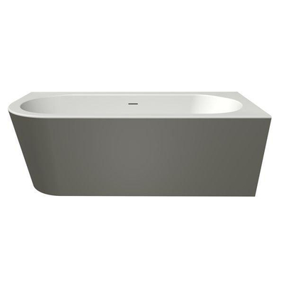 Xenz charley xs baignoire d'angle, droite 165x75 bicolore edelweiss/ciment avec fente. lavabo chromé