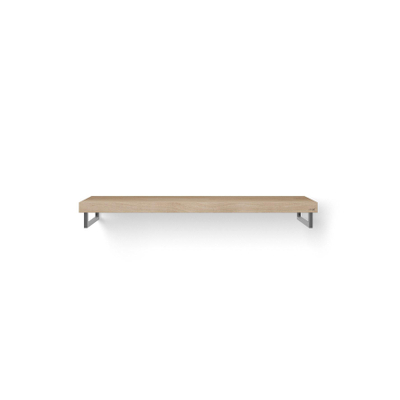 Looox Wood collection plan sous vasque - 140x46cm - Avec porte-serviettes inox brossé - Chêne massif Old grey