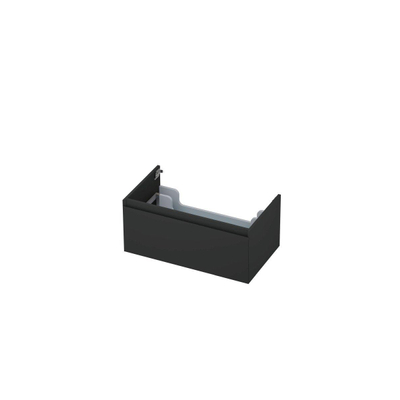 INK Wastafelonderkast - 80x45x35cm - 1 lade - greeploos - MDF lak - Antraciet mat