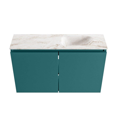 MONDIAZ TURE-DLUX 80cm toiletmeubel Smag. EDEN wastafel Frappe positie rechts. Met 1 kraangat.