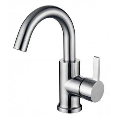 Xellanz Wes wastafelkraan met coldstart en draaibare uitloop geborsteld RVS