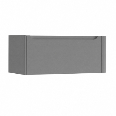 H&R Badmeubelen Juice Meuble sous lavabo - 100x45x40cm - angle droit arrondi - 1 tiroir - poignée intégrée - gris pierre