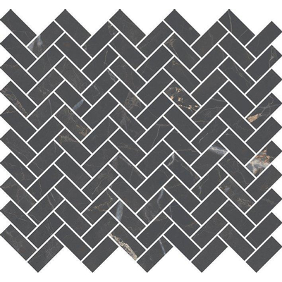 Royal Plaza Chella mozaïektegel - 27x28.8cm - 10mm - marmerlook - glans zwart