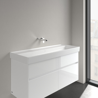 Villeroy & Boch Collaro Plan vasque 120x47cm sans trou de robinet sans trop-plein Stone white