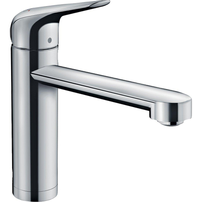 Hansgrohe M42 M423-H120 Mitigeur de cuisine 1 trou pour installation devant fenêtre avec bec pivotant 360° rabattable chrome