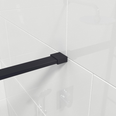 Saniclass Bellini Inloopdouche - 90x200cm - lines frame buitenzijde - antikalk - mat zwart SHOWROOMMODEL