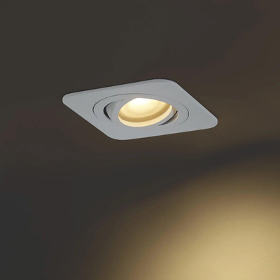 QAZQA Alberto Inbouwspot set - 1 spot - 9x11.2cm - inclusief dimbare led lamp - IP44 - Vierkant - Wit