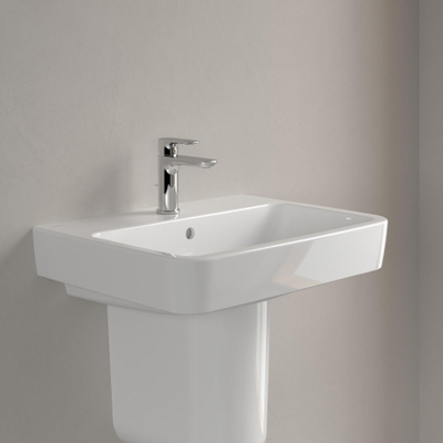 Villeroy & Boch O.novo lavabo - 60x46x17.5cm - Rectangulaire 1 trou de robinet avec trop-plein Blanc Alpin brillant Ceramic+