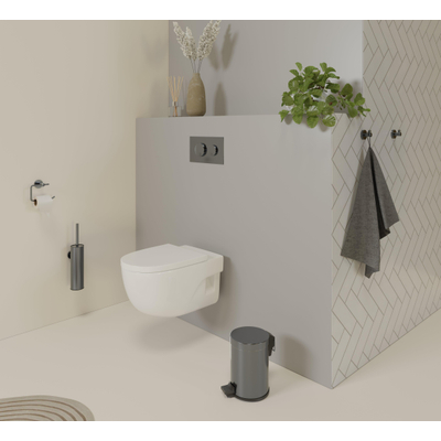 Fortifura Calvi pedaalemmer - 5 liter - rond - PVD - geborsteld gunmetal (antraciet)