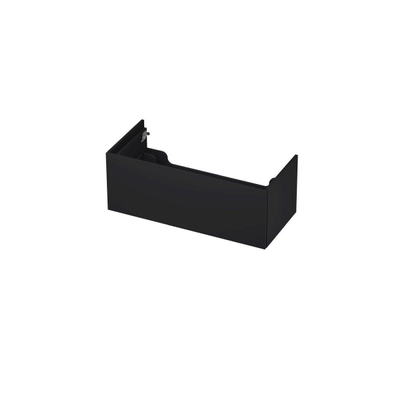INK Wastafelonderkast - 100x45x37.6cm - 1 lade - push to open - met recht opdekfront - MDF lak - Mat zwart