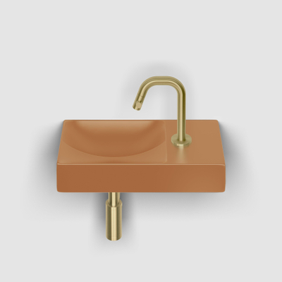 Clou Vale lave-mains 38 cm avec trou de robinet à droite mat it. sable céramique