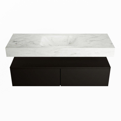 MONDIAZ ALAN - DLUX Badkamermeubelset - 130cm - onderkast - Urban - 2 lades - vrijhangende wastafel - wasbak midden - 1 kraangat - Opalo