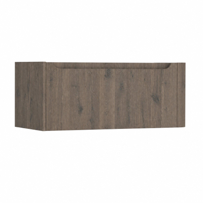 H&R Badmeubelen Juice Meuble sous lavabo - 100x45x40cm - coin droit arrondi - 1 tiroir - poignée intégrée - chêne Tucson
