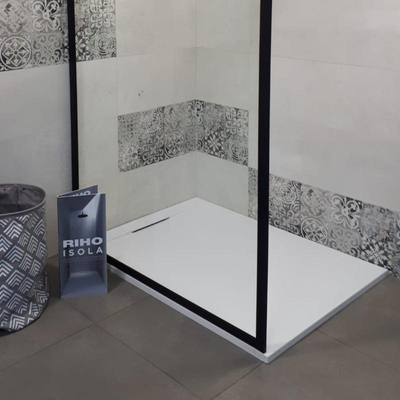 Riho Isola douchebak - 100x100x3cm - vierkant - composietmarmer - mat wit