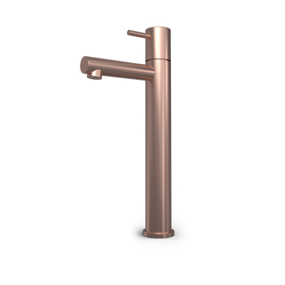Hotbath Buddy Fonteinkraan - uitloop - 11cm - opbouw - hoog model - PVD - geborsteld koper