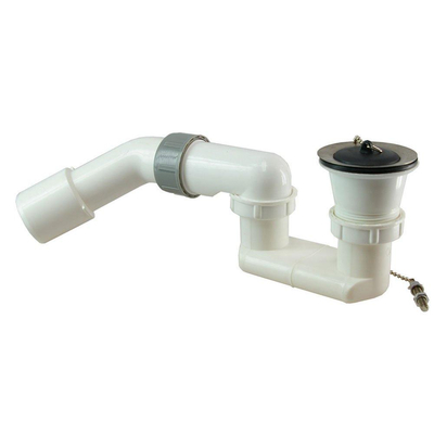 Riko Siphon de receveur de douche avec bouchon 1 1/2" PVC blanc